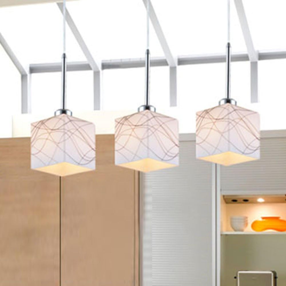 DINGGU Contemporary Glass Pendant Chandelier Lighting 3 Lights for Island and Kitchen and Dining Room
