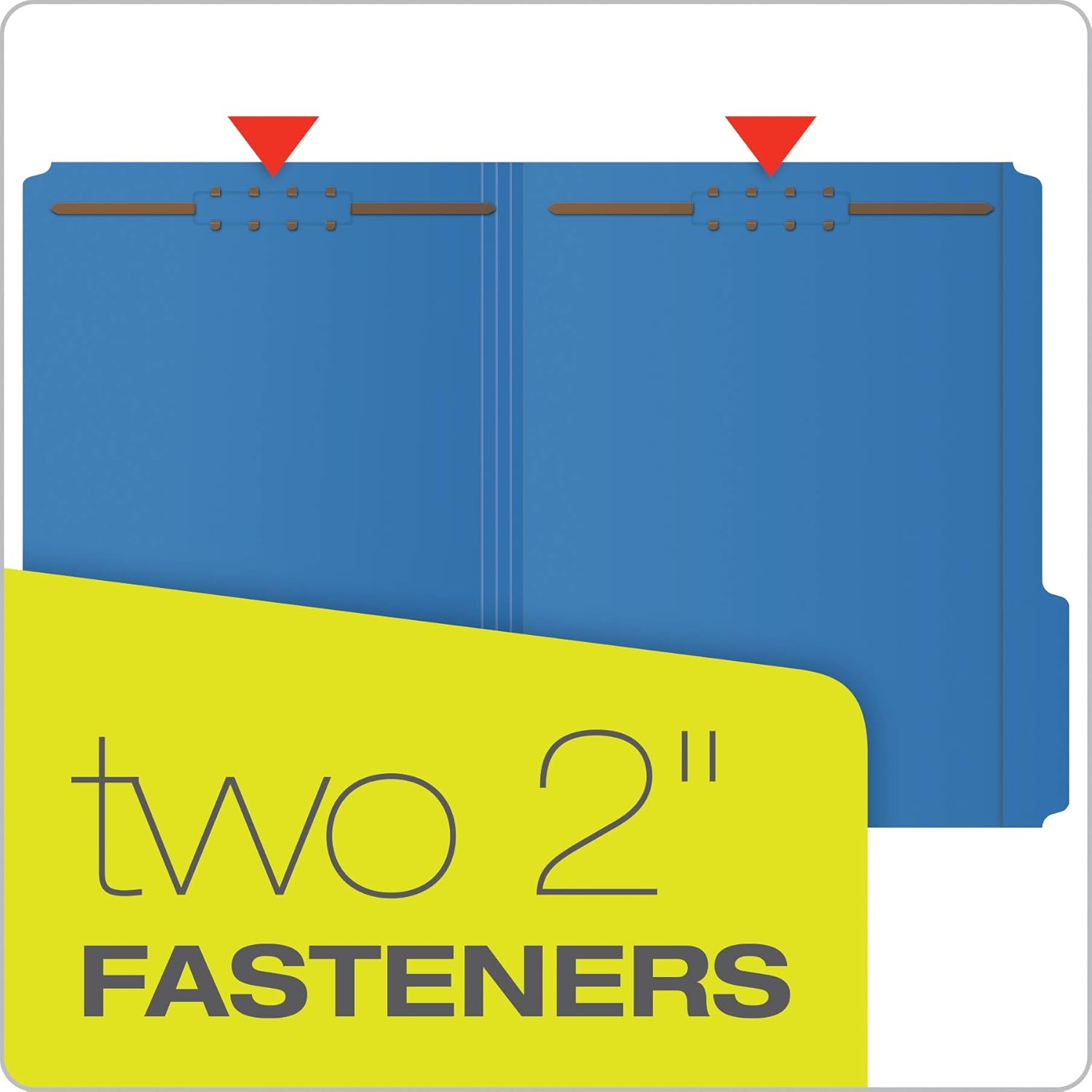 Pendaflex Fastener Folders, 2 Fasteners, Letter Size, Blue, 1/3 Cut Tabs in Left, Right, Center Positions, 50 per Box (22040GW) : Colored File Folders : Office Products