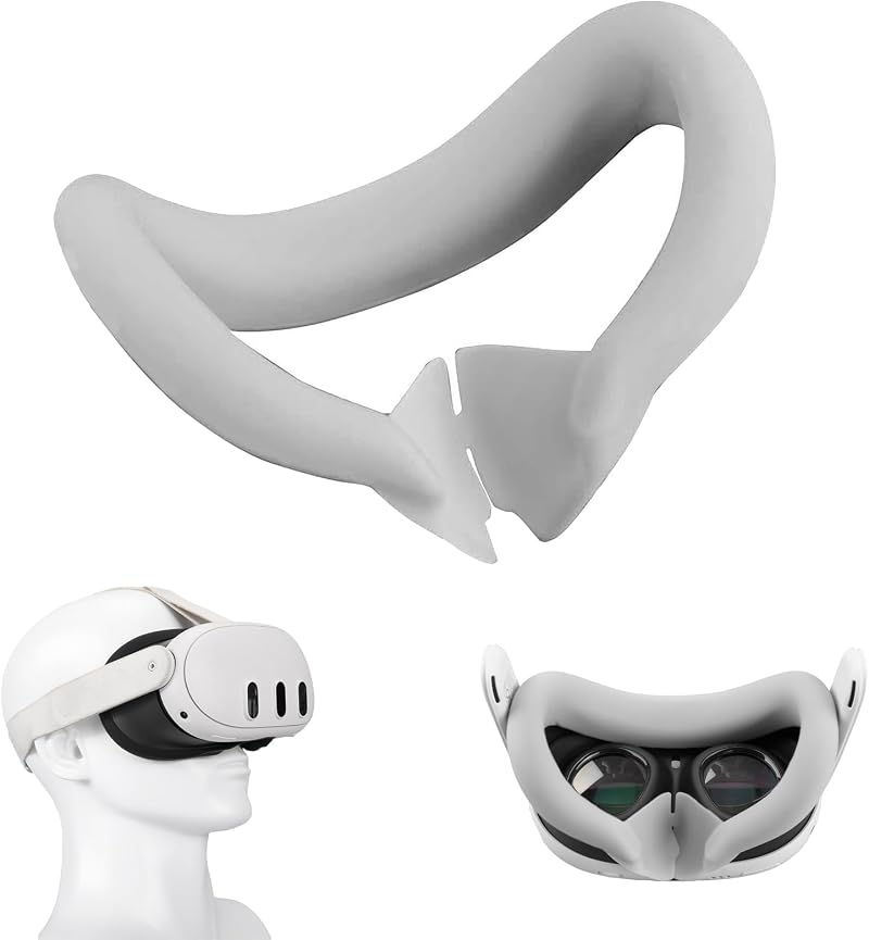 Baomaeyea Silicone VR Face Cover Pad for Meta Quest 3 - Sweatproof Lightproof