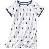Ukyzddio Girls Cotton Nightgowns Short Sleeve Sleep Shirt Princess Nightdress