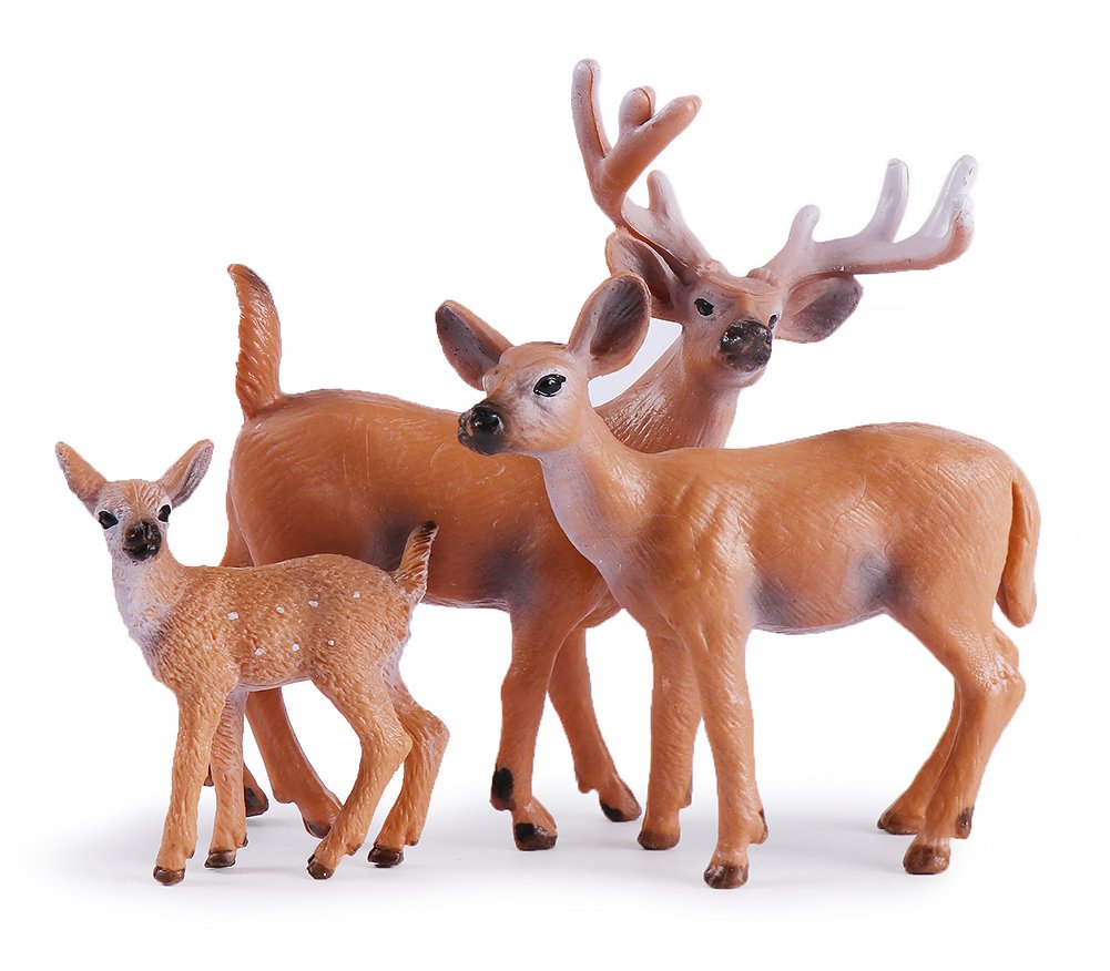 Miniature Deer Family Toy Figurines Set of 6 Figures, WhiteTailed 2