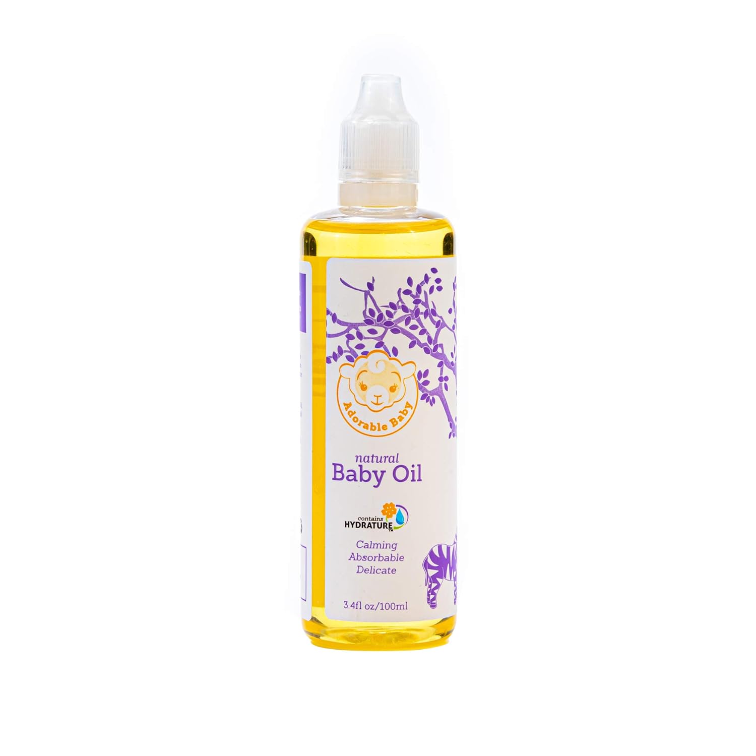 Adorable Baby Natural Baby Oil, EWG VERIFIED for Safety, Contains Hydrature for Added Moisturization, 3.4 oz.: Beauty