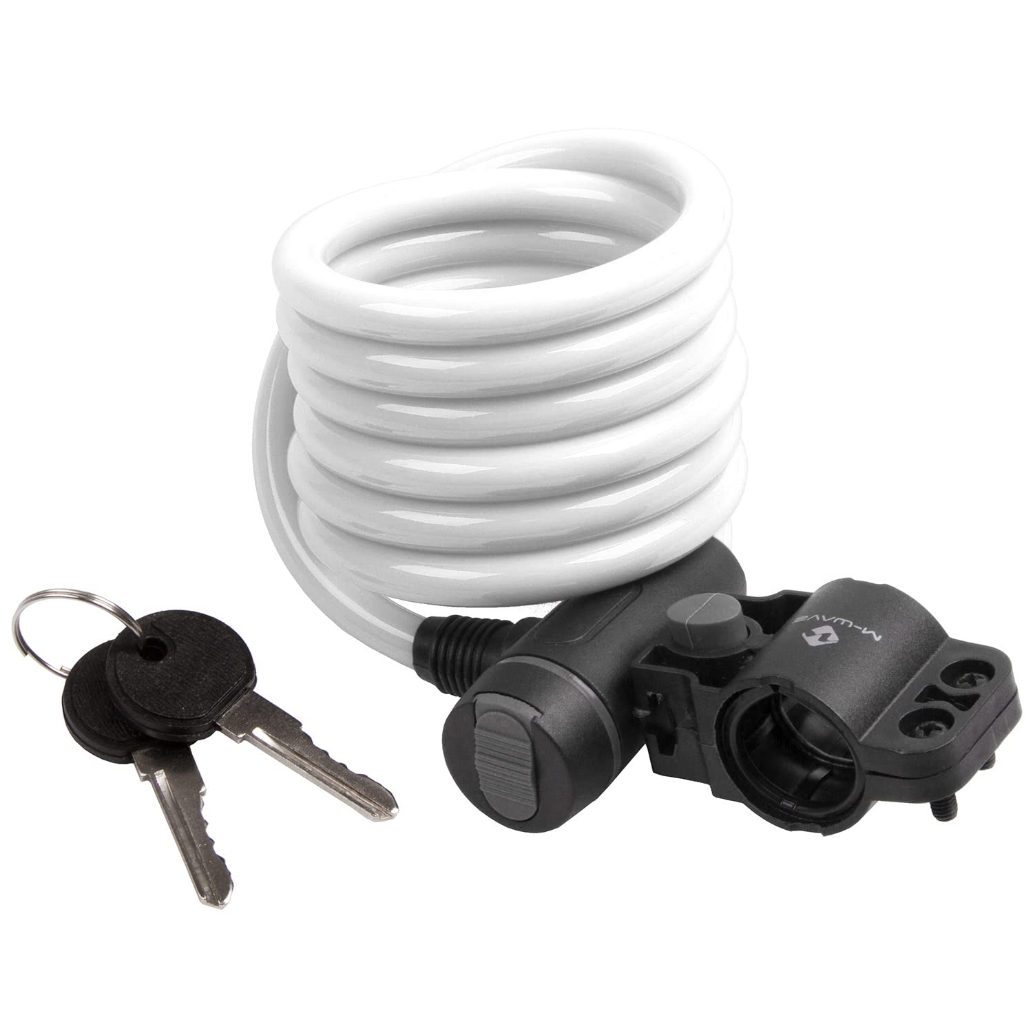 M-Wave Unisex Adult S 10.18 Spiral Cable Lock - White, N/A
