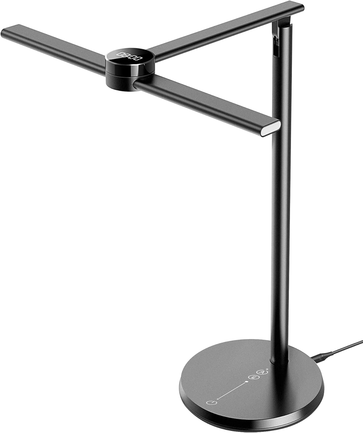 EZVALO Smart LED Desk Lamp Eye-Caring Table Lamps with Motion Sensor Detector, Professional Ai Intelligent Dimmer Desk Light for Reading, Studying, Home Office (Black) - - 