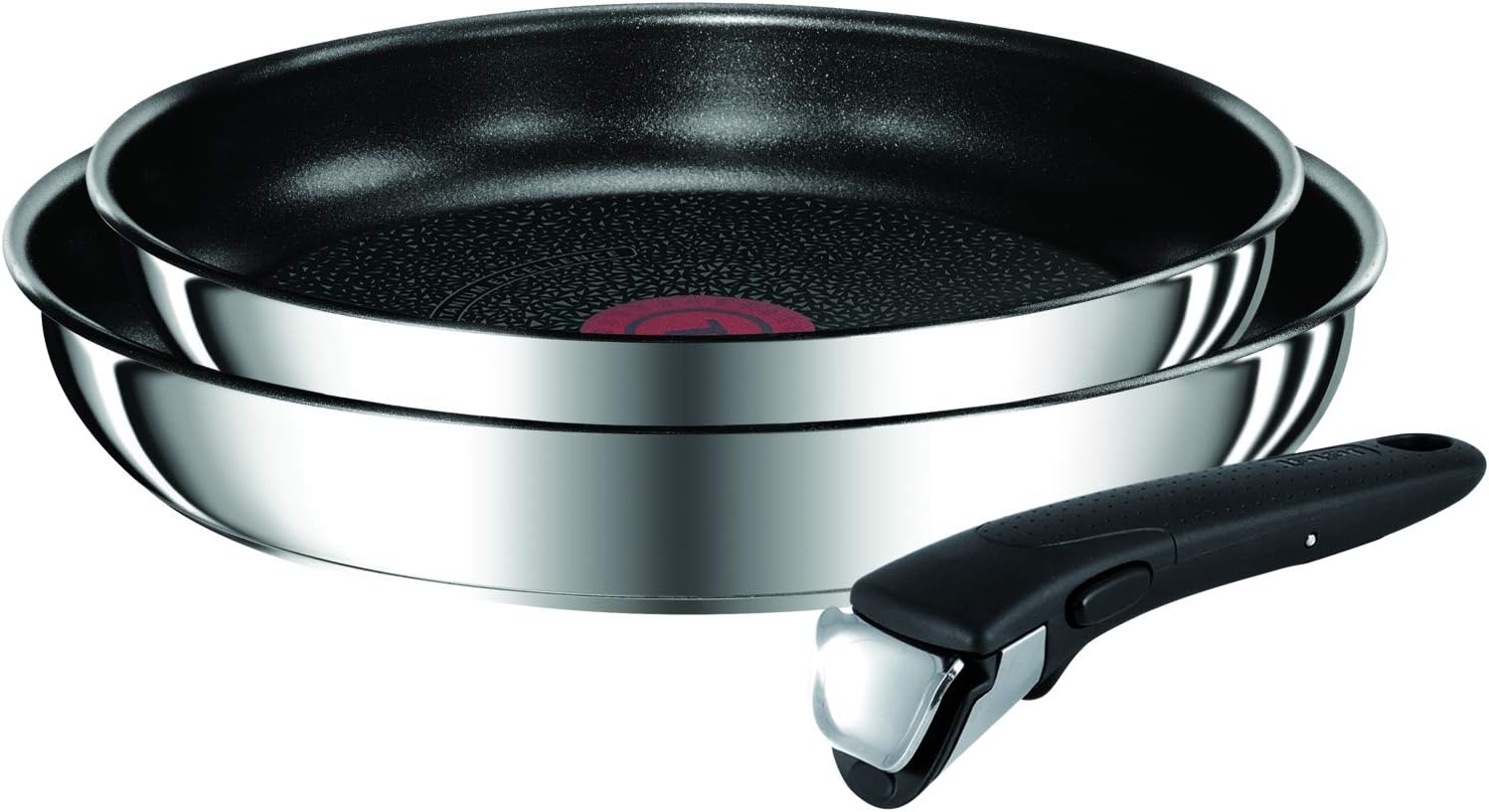 Tefal L94092 Ingenio Preference Pfannen-Set, inklusive Griff, induktionsgeeignet, antihaftversiegelt, Edelstahl, 24 + 28 cm