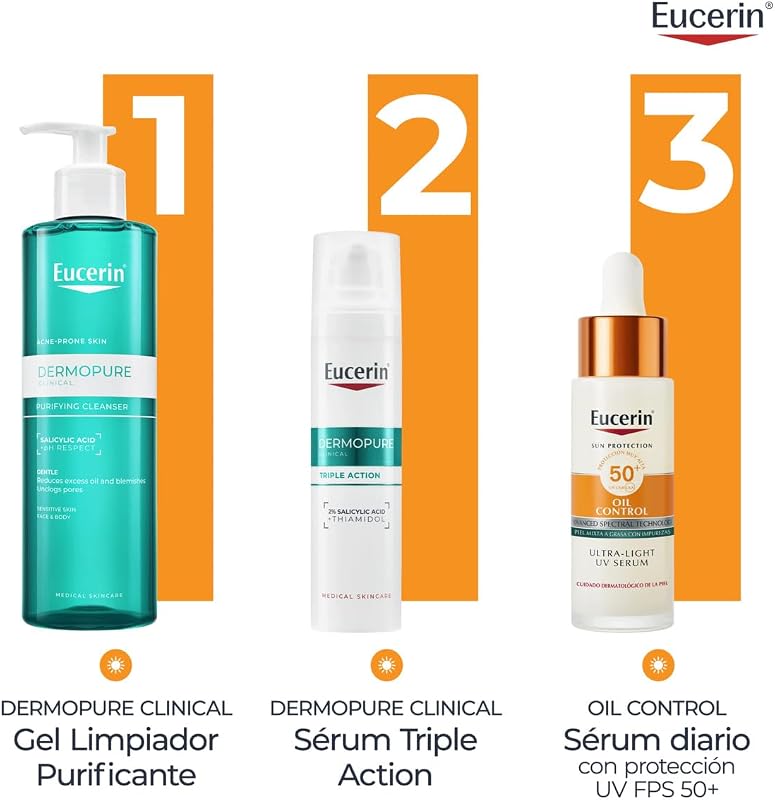Sun Face Oil Control Sérum facial UV FPS50+ 30 ml - Protection solaire faciale 50 légère et matifiante - Sérum avec protection solaire 50+ et complexe anti-pollution - Invisible - Peau mixte