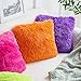 MIULEE Pack of 2 Luxury Faux Fur Throw Pillow Cover Deluxe Winter Decorative Plush Pillow Case Cushion Cover Shell for Sofa Bedroom Car 18 x 18 Inch Purple