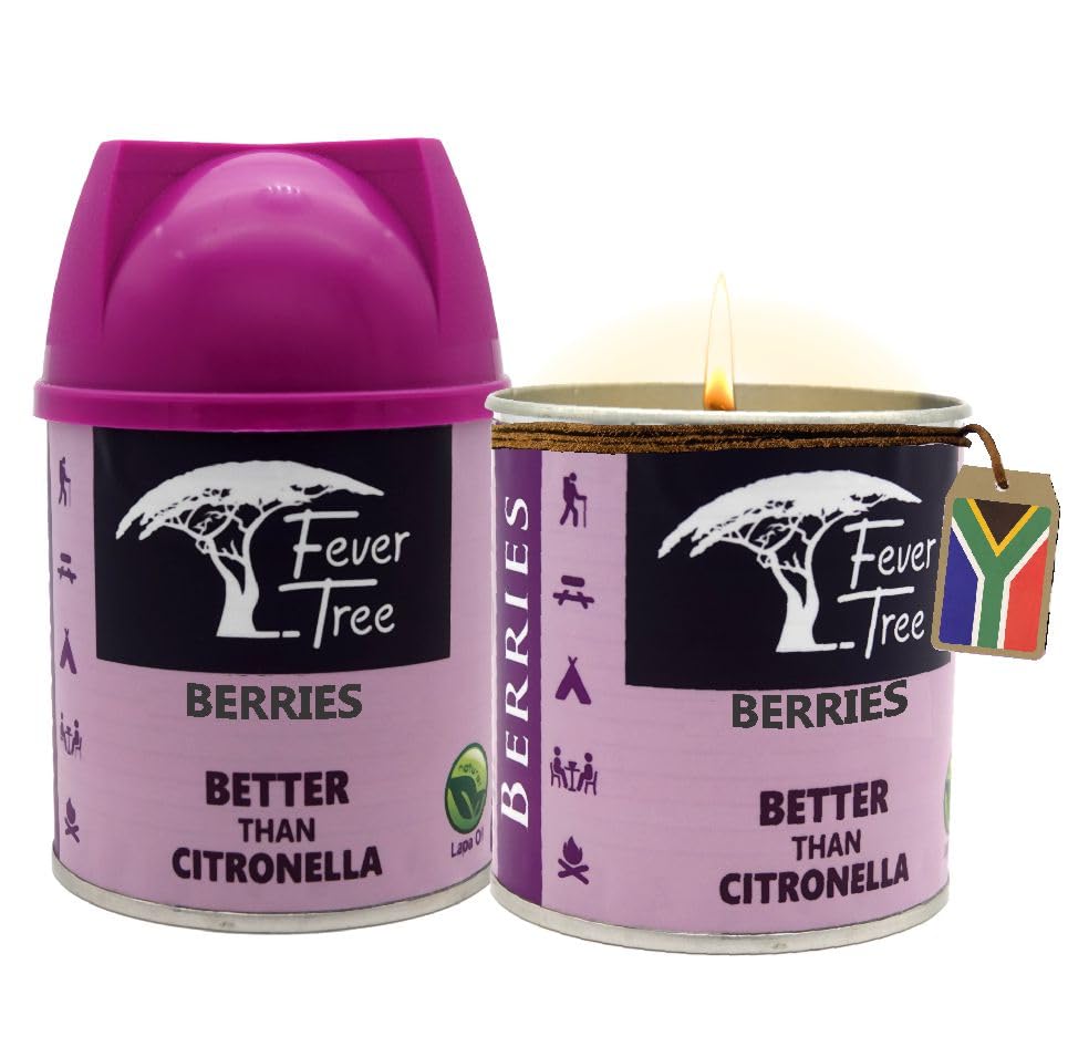 Candle Set - 2 x 230g Scented Candles, Better Than CITRONELLA, Long Burning, for Outdoor and Indoor use. 30 Hours Each, 60 Total Hours. (Berries)