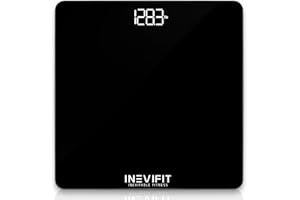 INEVIFIT Bathroom Scale, Highly Accurate Digital Bathroom Body Scale, Measures Weight up to 400 lbs. Includes Batteries