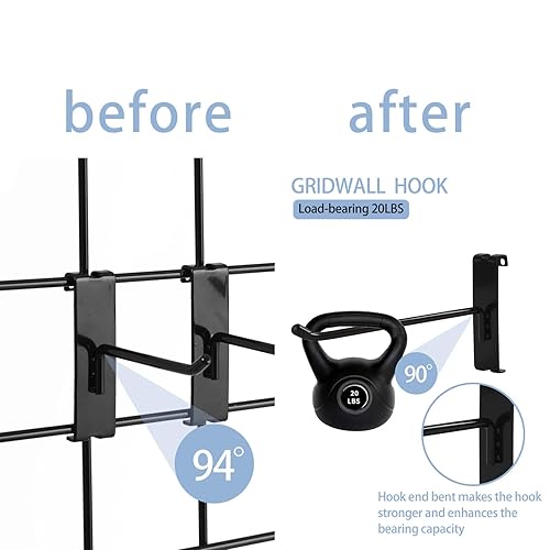 Grid Wall Hanger Set Of 25 Black Metal Gridwall Hooks For Retail Display & Mini Grid Cubes Pegboards & Gridwalls - Foto 6