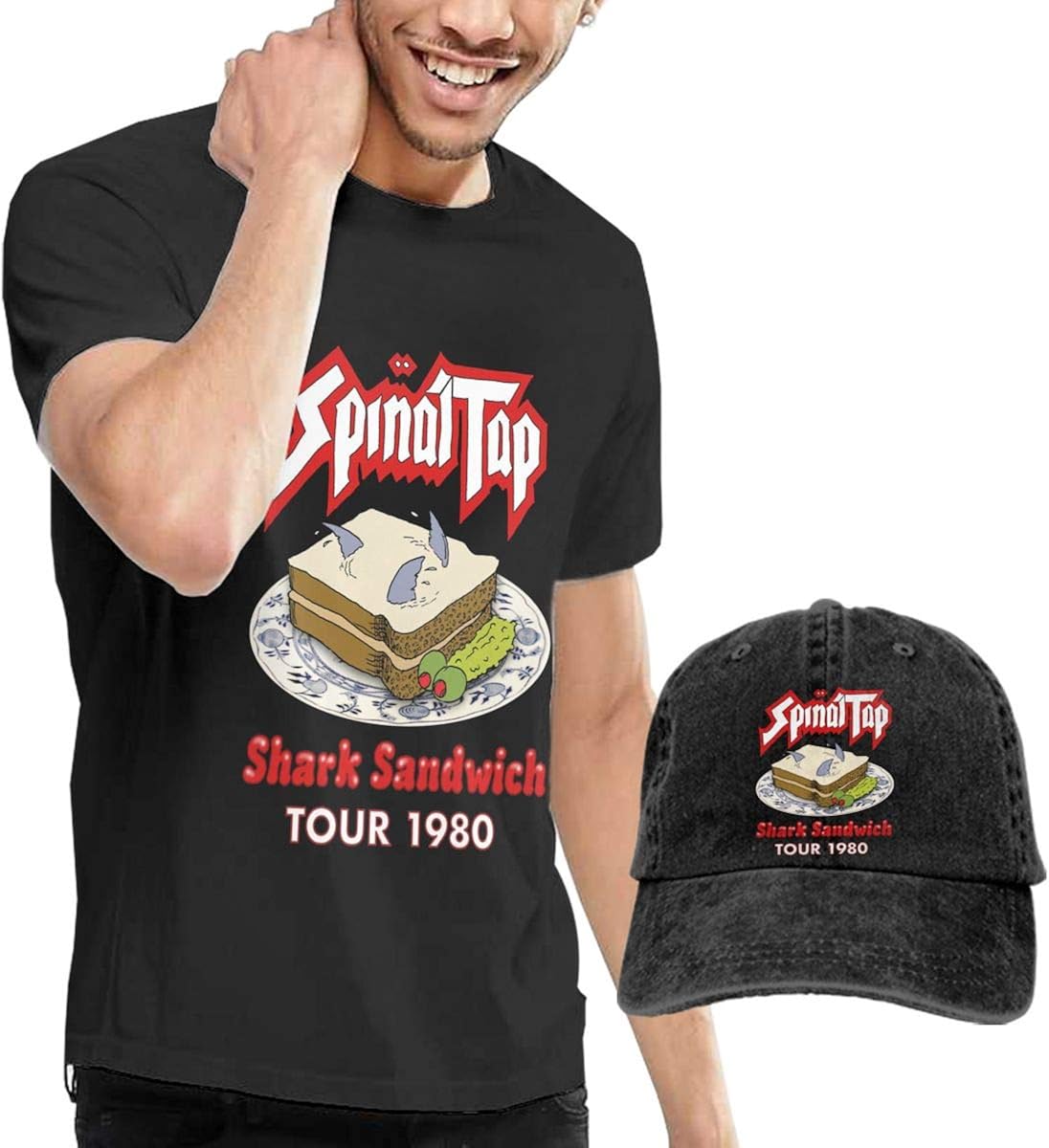 Spinal Tap - Shark Sandwich Tour 1980 Men's Personality T-Shirts and Hats XXL Black