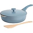 Goodful All-in-One Pan, Multilayer Nonstick, High-Performance Cast Construction, Multipurpose Design Replaces Multiple Pots and Pans, Dishwasher Safe Cookware, 11-Inch, 4.4-Quart Capacity, Blue Mist