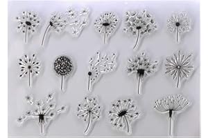 NZJ Spring Dandelion Flower Clear Stamps for Card Making Decoration and DIY Scrapbooking