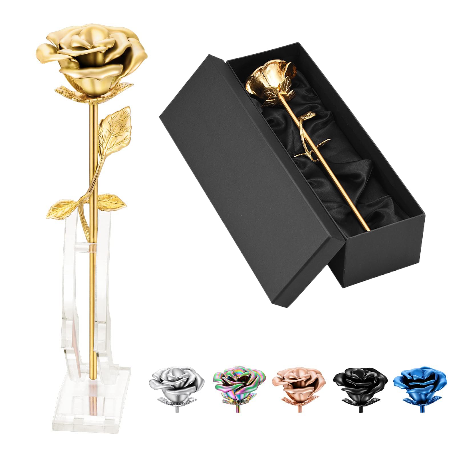 Rose Flower Keepsake Urns for Human Ashes Memorial Urn Locket Long Stem Colourful Roseflower Cremation Urns Funeral Urn for Pet Ashes Cremation Keepsake for Cat Dog Ashes Roseflower Ornaments