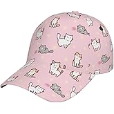 Cute Cat Baseball Hat Fashion Cats Sun Cap Adjustable Outdoor Snapback Trucker Hat for Women and Men