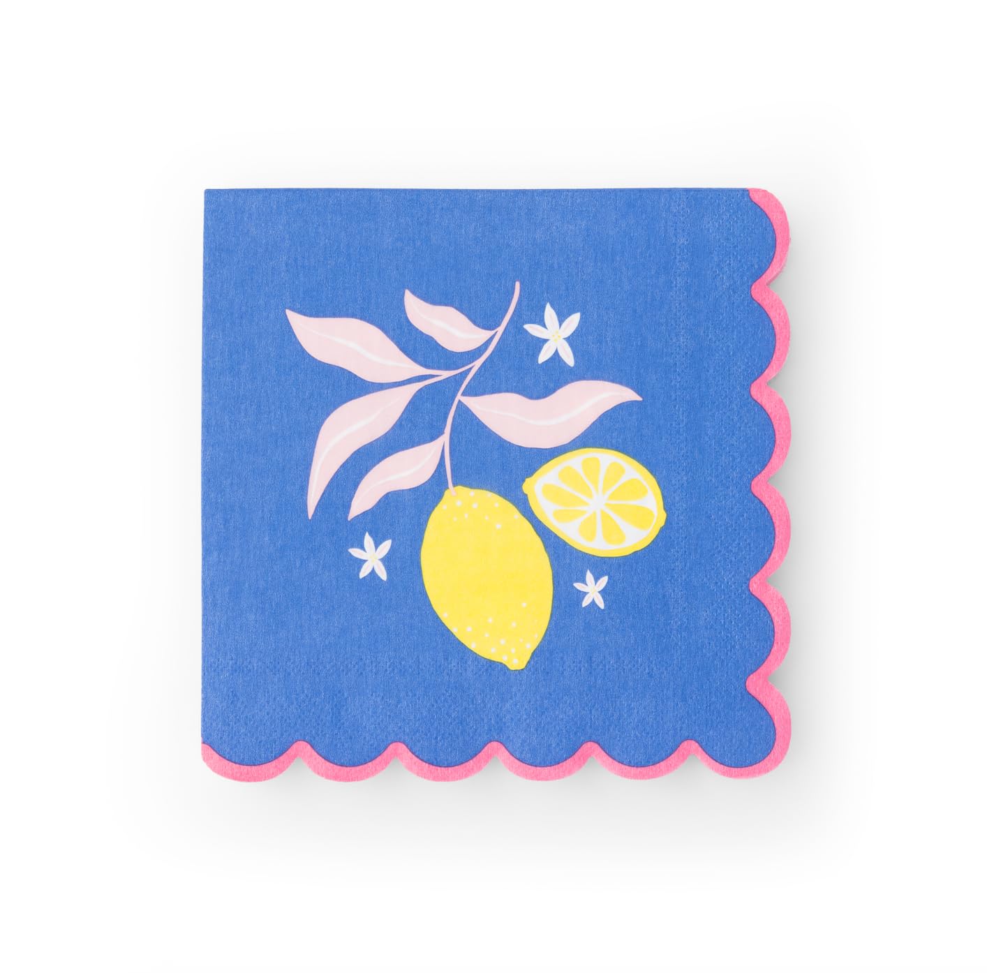 Photo 1 of Lemon Large Paper Party Napkins by Bonjour Fête | 3-Ply Paper Napkins | Lunch Size | Tropical Summer Premium Birthday Supplies | Weddings, Bridal Showers, Bachelorette | Pack of 20, 6.5" Folded