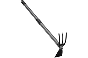 JAOTREL Hoe Garden Tool, 30 Inch Garden Hoe Long Handle for Weeding, Hoe Cultivator 2 in 1 Hand Garden Tools for Gardening Tools Planting