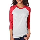 Next Level Unisex Triblend 3/4-Sleeve Raglan - VIN RD/ HTHR WHT - M - (Style # 6051 - Original Label)