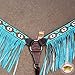 HILASON Western Leather Horse Breast Collar Brown Turquoise Fringesthumb 3