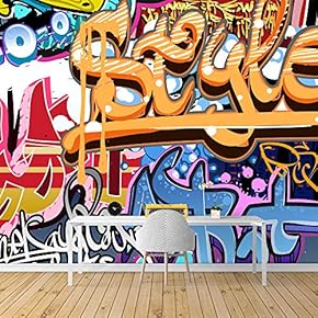 Wall Mural Graffiti Removable Wallpaper Wall Sticker for...