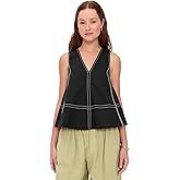 Ganni Women's Stretch Cotton A-line Top