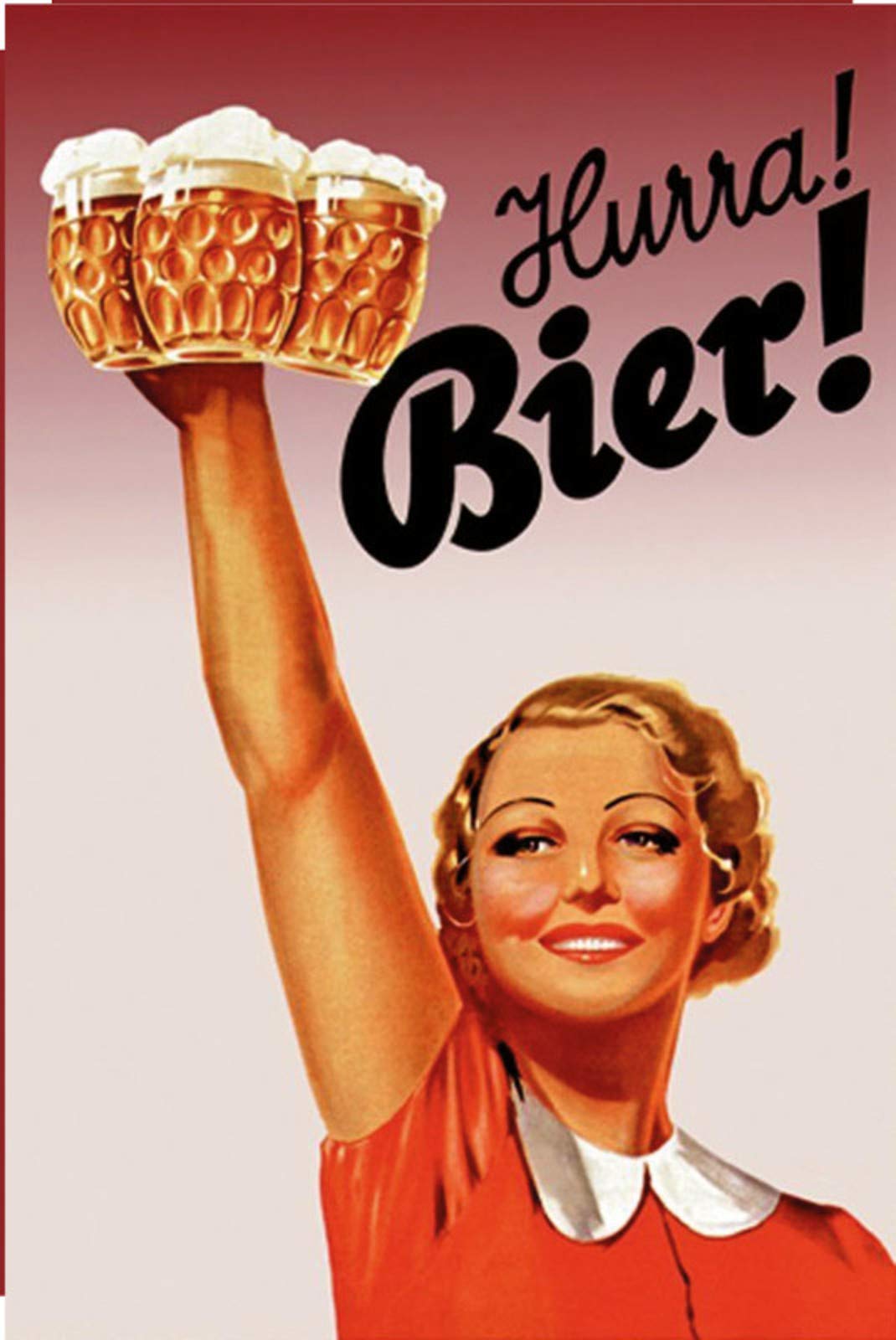 Schatzmix Treasure Mix 20 x 30 cm Hurra Beer Girl Beer Tankard Fun Bar Metal Sign Tin Sign