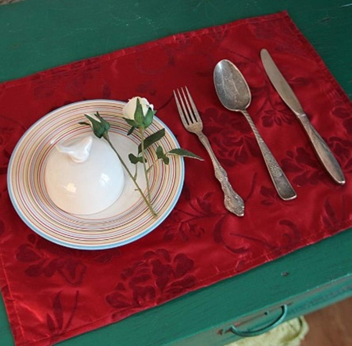Best Satin Placemats Set For Dining Table, Wine