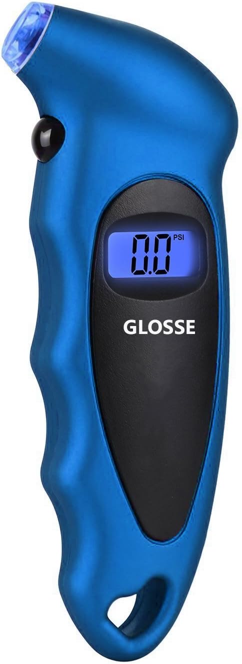 GLOSSE Tyre Pressure Gauge Digital Tyre Pressure Gauge With Backlight LCD Display 150 PSI ABS for Cars, Bikes, Motorcycles etc