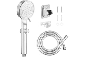 ELETHOR RV Shower Head and Hose Set, 5 Spray Modes Handheld Shower Head with ON/OFF Switch, 1.5m/59inch PVC Hose with G1/2” Universal Connector