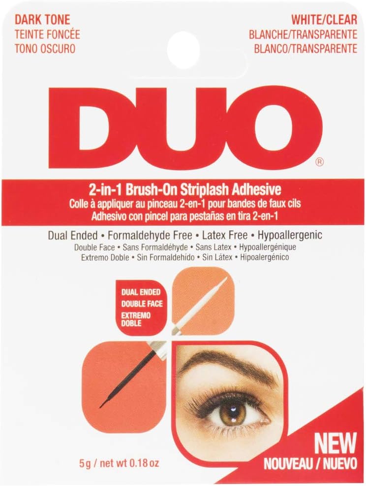 DUO 2-in-1 Brush-On Striplash Adhesive Lash Glue, Dark, 5 g (Pack of 1)