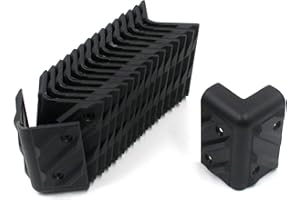 Geesatis 16 pcs Right Angle Corner Protector Black Plastic Cabinet Speaker Corners Protector for Cabinet Guitar Amplifier Stage Speaker, with Mounting Screws, Height 3 inch