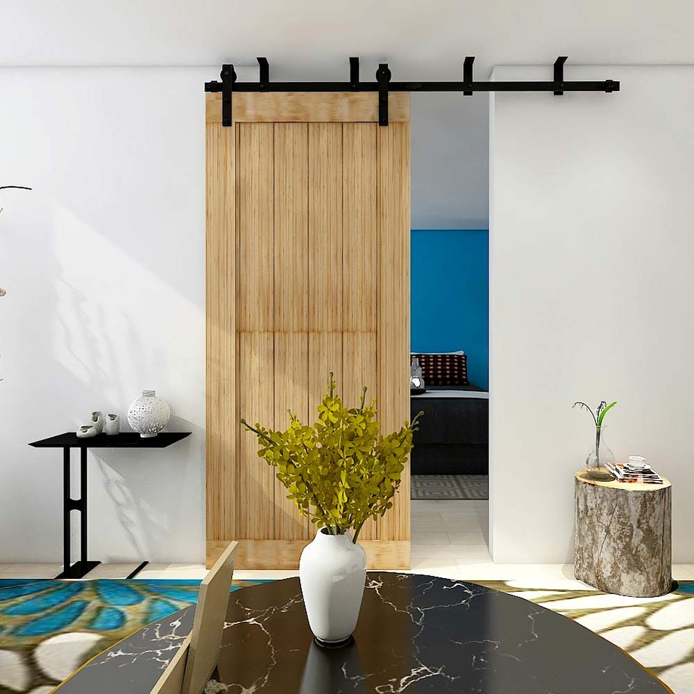 Ccjh 7ft Ceiling Mount Bracket Sliding Barn Door Hardware Kit