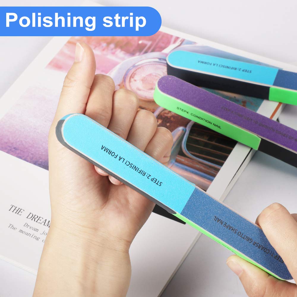 12 PCS 7 Way Nail File and Buffer Block, YIMICOO Professional Manicure Tools 7 Steps Emery Boards for Women Girls : Beauty