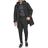 Andrew Marc Men's Rain Jacket with Removable Hood and Back Vent