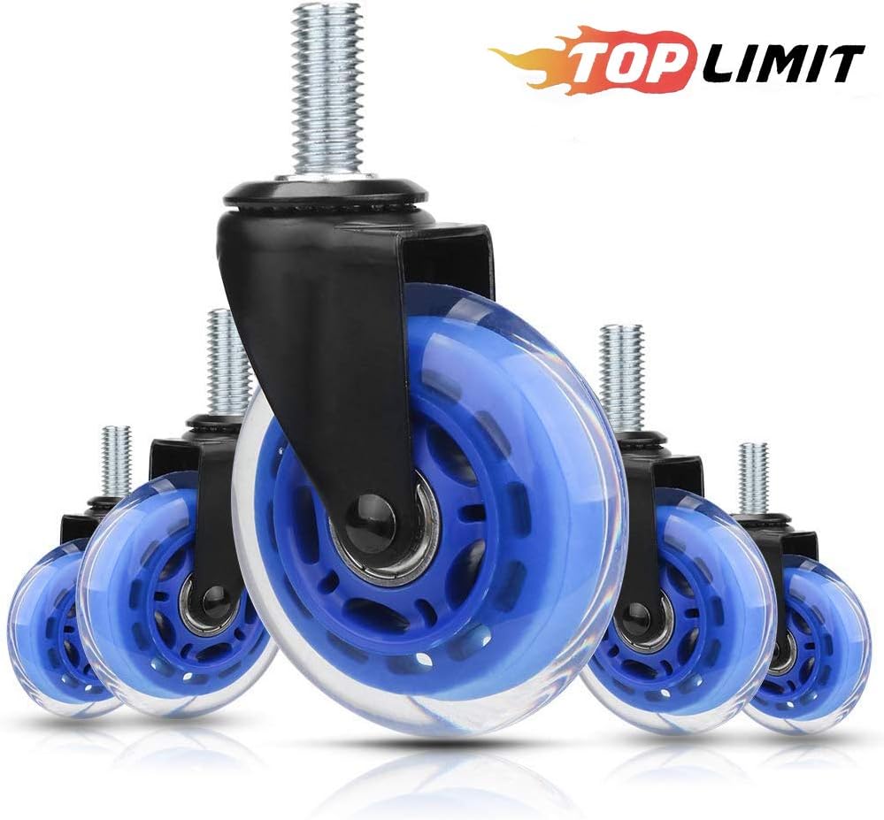 Toplimit 3" M8 5/16 Screw 8 x 25mm Office Chair Caster Wheels