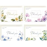iinut 32 Floral Thank You Cards with Envelopes, Sealing Stickers, 4x6 Blank Cards with 4 Unique Designs, 300gsm Note Cards Premium Cardstock, Bulk Cards for Wedding, Graduation, Baby Shower