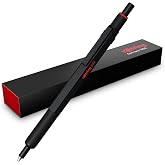 rOtring 600 Gel Pen, Black Metal Body Pen, Black Ink, 0.55mm, Non-Slip Knurled Grip &amp; Hexagonal Barrel, Refillable, 1 Count - Smooth Writing, Stationary, Desk Essentials