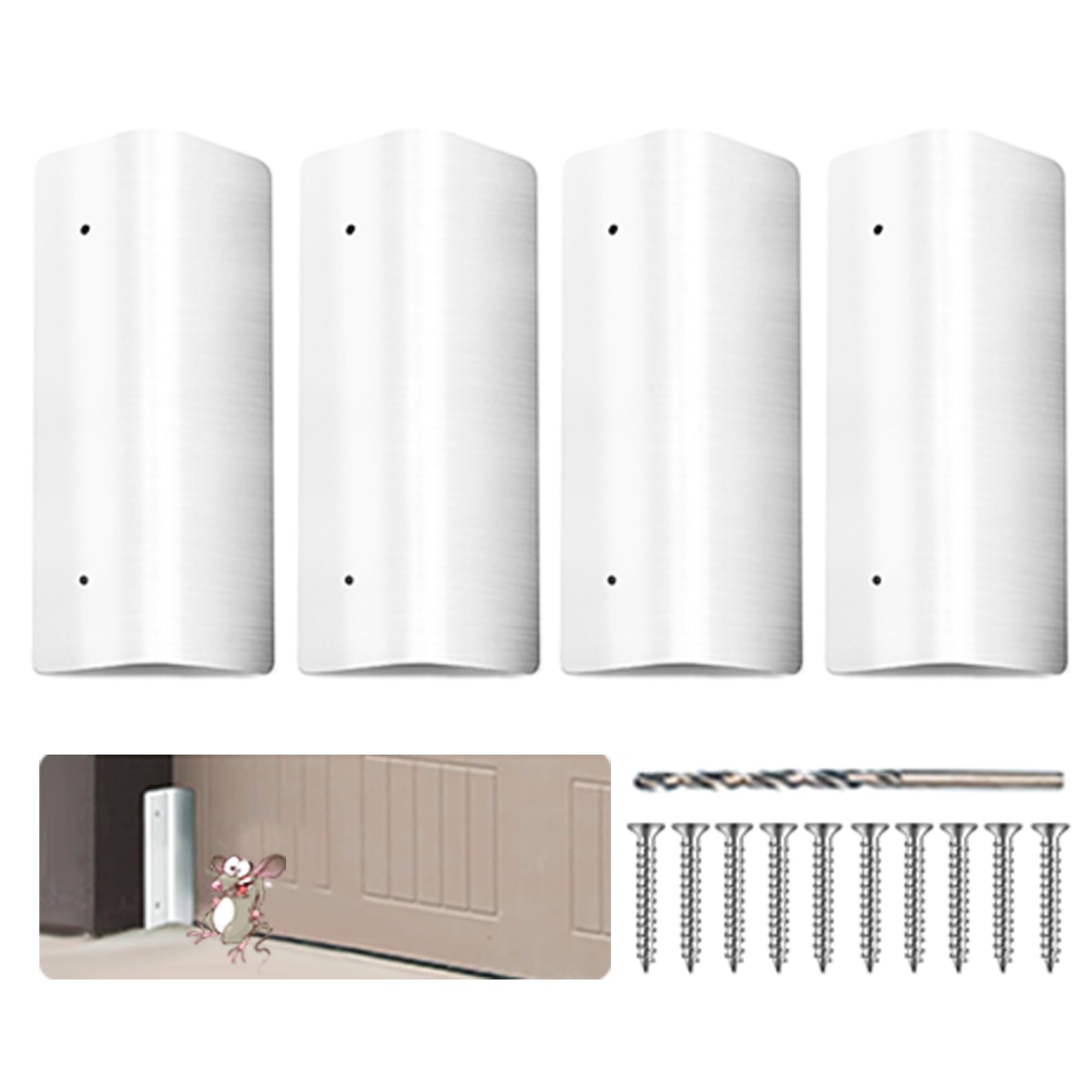 Photo 1 of 2 Pcs Garage Door Mouse Guard - Garage Door Seal Guards Rustproof Side Seal - ONE-TIME Install Blocks Rats/Snakes/Leaves/Moisture - Heavy Duty for Residential & Commercial Use (4 Pack)