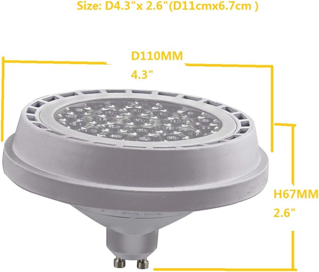 QLEE Ar111 Led Light Gu10 24w Bulb Spotlight TrackLIGHT Downlight Reflector 24°Beam Daylight 6000k AC 220V 2100Lm for 200w Tungsten Halogen Lights Replacement Alluminum - Image 3