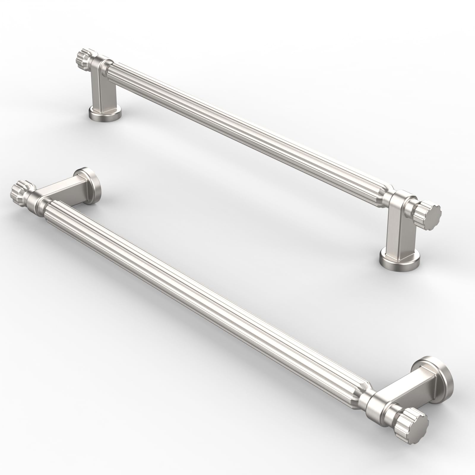 FURNIWARE Pack of 10 Cabinet Handles Brushed Nickel Kitchen Door Handles Hardware Drawer Pulls Kitchen Cabinet Door Handles Pull-192mm(7.6 Inch) Hole Center