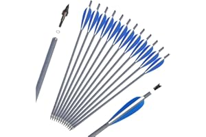 Jocoo 20" Carbon Crossbow Bolts Hunting Archery 20 Inch Arrows with 4" vanes and Replaced Arrowhead/Tip (12 Pack)