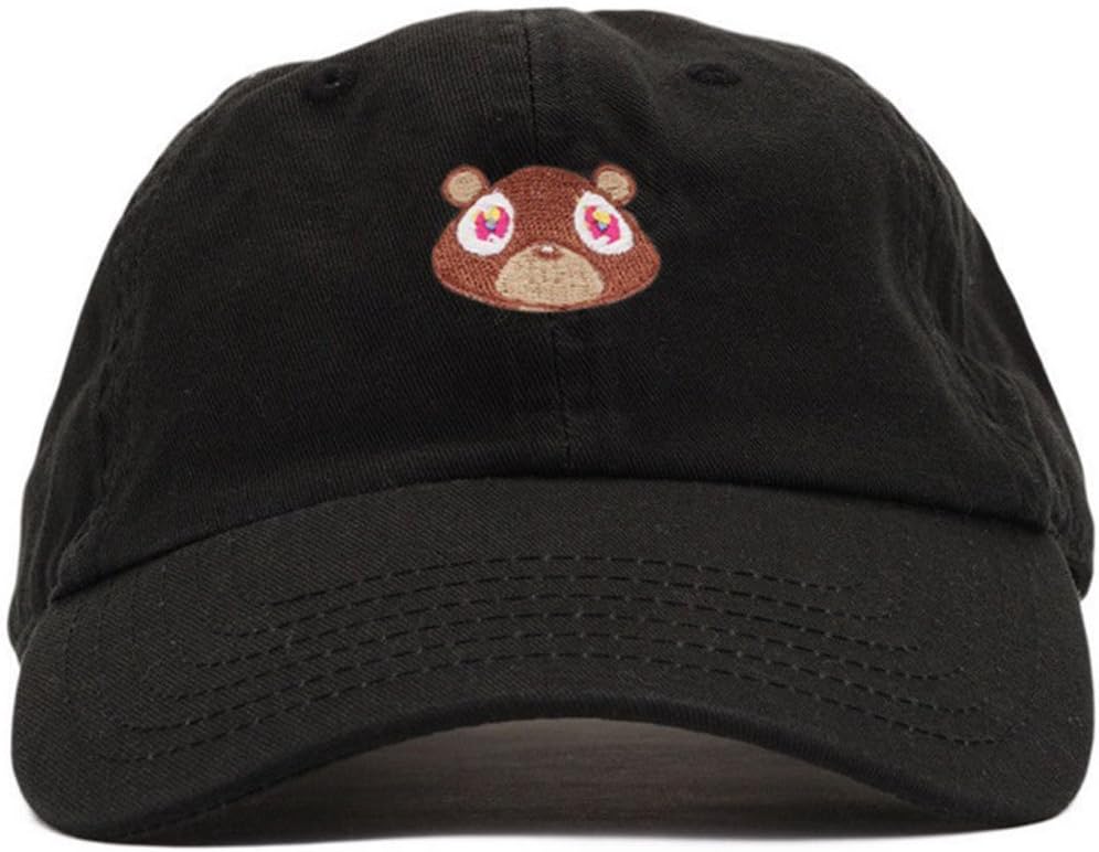 FGSS Mens Bear Print Adjustable Cotton Strapback Dad Hat Baseball Cap