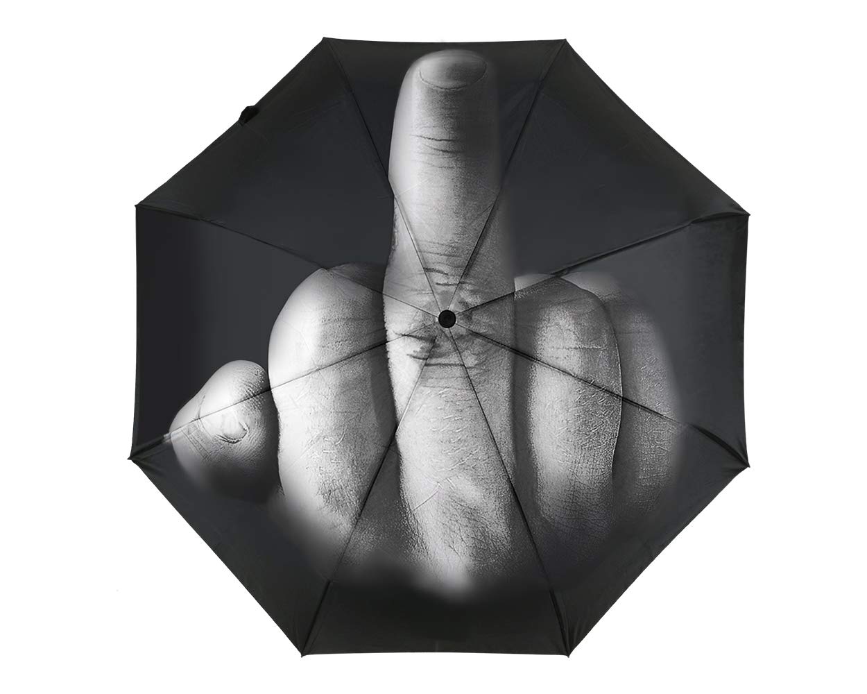 ds. distinctive style Middle Finger Umbrella Funny Folding Umbrella Creative Middle Finger Gifts, Black, Medium, Black, Medium