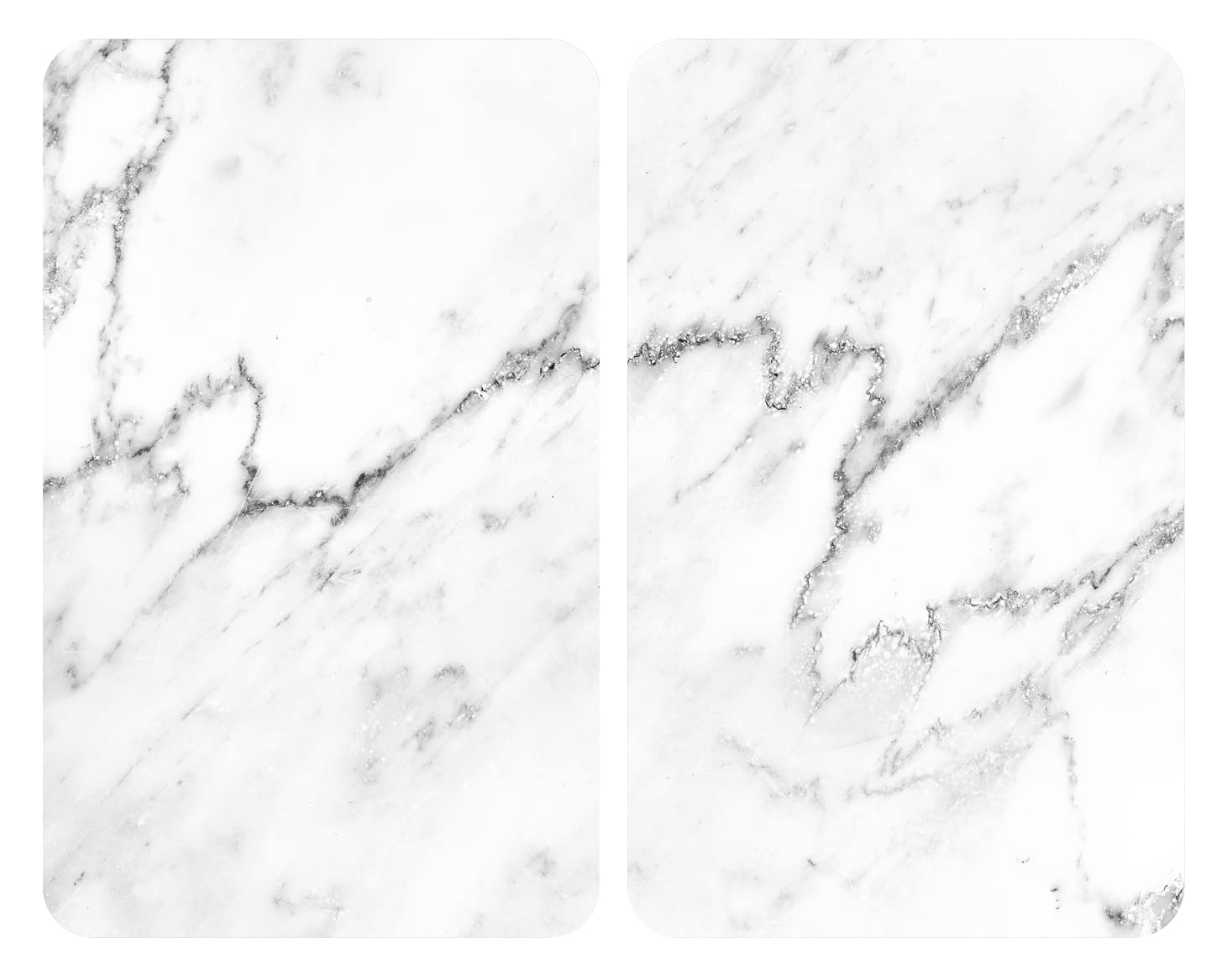 WENKO Set of 2, 30 x 52 cm "Marble" Protective Hob for Induction Hob, Glass Hob, Ceramic, Tempered Glass