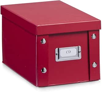 Zeller 17937 Caja de almacenaje de cartón Rojo (Rot) 16.5 x 28 x 15 cm: Amazon.es: Hogar