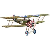 Guillow's Thomas Morse Scout Laser Cut Balsa Model Kit - 24" Wingspan | WWI S4C plane features precision parts, scale wheels, decals, and rubber motor Converts for electric or gas engines