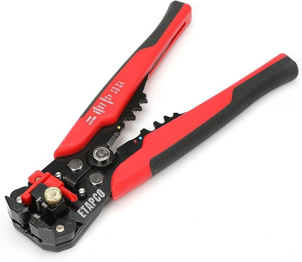 ETAPCO Wire Stripper 3 in 1 Adjustable Crimping Pliers Red