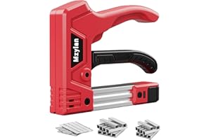 Heavy Duty Staple Gun Kit,New Version Mzylan Manual Brad Nailer with Staples Outlet Indicator for Furniture, Wood, DIY Projec
