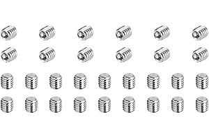 MECCANIXITY 80 Pcs M3-0.5 x 3mm Grub Screws, 304 Stainless Steel Cup Point Allen Head Screws Internal Hex Socket Drive for Ba