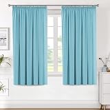 H.Versailtex Solid Thermal Insulated Blackout Curtains 46x54 2 Panels Canal Blue view 2